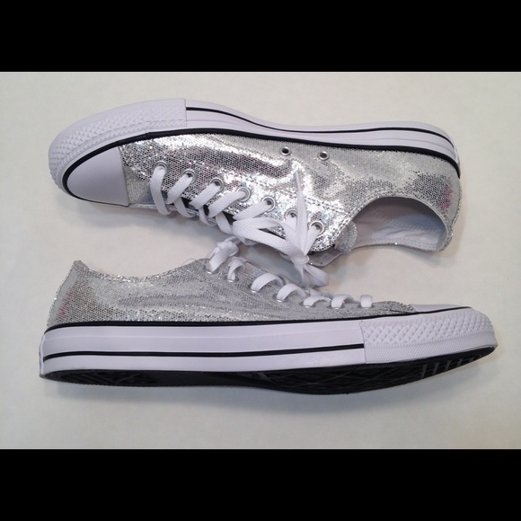 Converse Shoes - Womens Converse Silver Glitter size 13